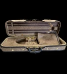 Luxury Euro-style 4/4 Violin Case Oblong Brown/faux Suede/tan Wood Strong. Fixed Price $139.99.