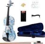 Acoustic Violins Full Size Solid Wood Intermediate White&blue Flowers .... Fixed Price $306.84.