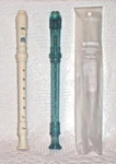 (S944)-2 Recorders-west Music Ivory&yamaha Soprano/descant Translucent Blue+case. Fixed Price $11.95.