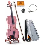 New Pink 4/4 Size Solid Maple Spruce Student Violin Case/bow/rosin/string/mute. Fixed Price $89.99.