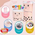 Primo Lines Boba Pencil Case Set Pink Kawaii Pouch School Supplies. Fixed Price $27.99.