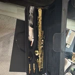 Ammoon Soprano Saxophone Brass Gold Lacquered With Case Strap Care Kit. Fixed Price $209.00.