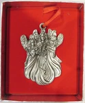 Wallace Silversmiths Pewter Christmas Ornament 3 Angels Harp Violin Musicians. Fixed Price $6.51.