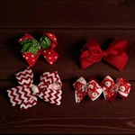 Girls Christmas Hair Bows Handmade Holiday Snowman Santa Claus Red. Fixed Price $23.09.