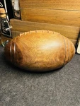 Hand Carved Solid Olive Wood & Leather Pro Size American Football Sculpture. Fixed Price $244.95.