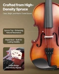 Violin 1/2 Size For Adults, Fiddle Set Beginners Student With Hard Ca. Fixed Price $110.16.