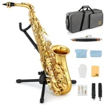 Eastar Alto Saxophone Flat Key Gold Lacquered With Hard Case Stand. Fixed Price $339.98.