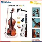 Full Size Violin Kit Acoustic Wood Beginner Set With Case Bow Rosin Tuner. Fixed Price $221.99.
