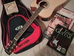 Ibanez Artwood Guitar AW-1OO Acoustic Electric Dreadnought. Case And Books.. Fixed Price $450.00.
