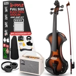Pyle 4/4 Silent Electric Violin With Amplifier Kit, Solid Wood Fiddle. Fixed Price $277.49.