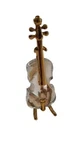Vintage Swarovski Crystal Violin Miniture Gold Tone Instrument With Stand. Fixed Price $18.39.