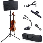 Portable Folding Sheet Music Stand Tripod With Violin Hanger Height Adjustable. Fixed Price $32.19.