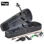 Stagg Evn 4/4 S-shaped Electric Violin Black + Case, Rosin, Bow, Headphones. Fixed Price $289.99.