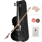 Acoustic Violin 4/4 Full Size With Case Bow Rosin Black Basswood Maple Gift New. Fixed Price $66.99.
