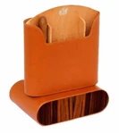 Brizard & Co Show Band Travel Humidor Cigar Case Holder Tan Leather Ebony Wood. Fixed Price $250.00.