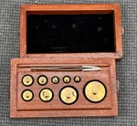 B9 Set Of Christian Becker Scale / Balance Weights Tweezers - Original Wood Box. Fixed Price $20.00.