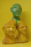 "leaking Wisdom" - Original Clay Sculpture. Signed. Hand Made & Double Glazed.. Fixed Price $36.00.