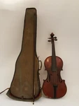 Antique Eduard Reichert 4/4 Violin Dresden Flame Back Bow + Bottom Opening Case. Fixed Price $746.25.