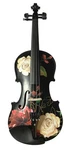 Black 1/4 Rozannas Violins Rose Design Pearl Tuners Acoustic Maple. Fixed Price $439.00.