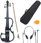 Cecilio Silent Electric Solid Wood Violin W/ Ebony Fittings, Cut Out - Black. Fixed Price $86.99.