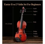 Eastar 3/4 For Beginners, Violins Kit Student, Fiddle With Hard Case,. Fixed Price $100.00.