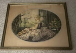 Vintage Antoni Ditlof Signed Lithograph Pair Victorian Lady Piano Violin Framed. Fixed Price $250.00.