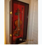 Violin Bow Music Display Case Wood Cabinet Wall Rack Holder Lockable Door Box. Fixed Price $236.99.