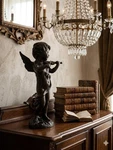 Vintage Bronze Cherub Statue Playing Violin, Angel Sculpture, Classical Decor. Fixed Price $98.00.