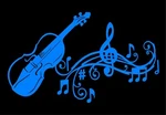 Violin Fiddle With Musical Staff Decal Car Vinyl Musician Sticker. Fixed Price $7.99.