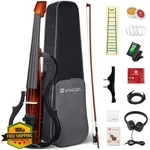 Vangoa 4/4 Brown Electric Violin Solid Wood Silent Kit. Fixed Price $195.99.