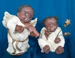 Lot Of 2 African American Angel Figurines Figures Stars Violin Children. Fixed Price $20.03.