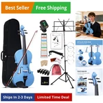 Aileen Violin 4/4 Full Size Adults Beginners, Blue Fiddle Starter Kit For.... Fixed Price $121.70.