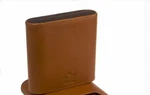 Brizard " Show Band 5 Slot Case - Tan Leather Macassar Ebony Nib. Fixed Price $250.00.
