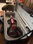 Yamaha YEV104 Pro Electric Violin Deep Red/black W/ Bow, Case, Shoulder Rest. Fixed Price $1199.00.