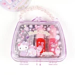 Hello Kitty Kids Nail Polish Set In Purple Pearl Handle Carry Case 3" X. Fixed Price $28.87.