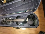 Stagg 4/4 S-shaped Black Electric Violin Set W/ Soft Case & Headphones. Fixed Price $250.00.
