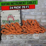 Guitar Cables 20FT (24X Bundle) Studio Audio Recording Wires Bass Keyboard Amp. Fixed Price $132.05.