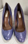 Lauren Ralph Wm's SZ8.5 Viola Snakeskin Embossed Leather 4" Block Heels. Fixed Price $26.00.