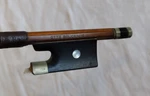 Antique Otto Bruckner 29.5" 50 Gram Mother Of Pearl Ebony Silver Violin Bow. Fixed Price $125.00.