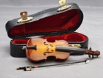 Miniature Carved Wood W/ String Violin & Bow Instrument Case 4.5". Fixed Price $25.19.