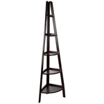 Casual Home Solid Wood 5 Shelf Ladder Bookcase Corner Espresso. Fixed Price $72.86.