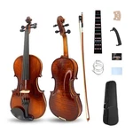 Handmade 4/4 Full Size Violin Set - Solid Spruce Top Flame Maple Back & Sides.... Fixed Price $152.71.