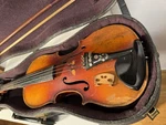4/4 Acoustic Violin Ips 398 With Ornate Tailpiece, Bow, And Hard Case. Fixed Price $149.00.