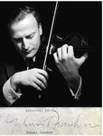 Jewish Violinist Yehudi Menuhin Rare Hand Signed Autograph + Photo Mat. Fixed Price $135.00.