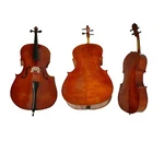 Merano Flamed Ebony Fitted Cello With Bow, Carrying Bag 1/4 Size. Fixed Price $299.99.