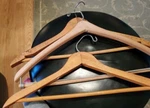 Lot 3: Superior Natural Wooden Coat Suit Hanger Garment Wide Light Color. Fixed Price $23.99.