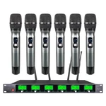 Wireless Microphone System 6 Channel Uhf Handheld Metal Dynamic Church Ktv. Fixed Price $199.00.