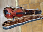 Vintage Meisel 3/4 Violin With Glasser Bow And Original Case. Fixed Price $89.00.