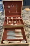52 Pc Silverplate Art Deco 1938 Wm Rogers Mary Lou-devonshire Flatware With Case. Fixed Price $47.16.